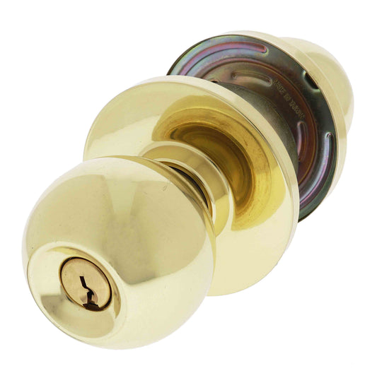 Carbine Epsom 3000 Cylindrical Vestibule set, 60mm backset, C4 Keyed to Differ, Boxed, Polished Brass
