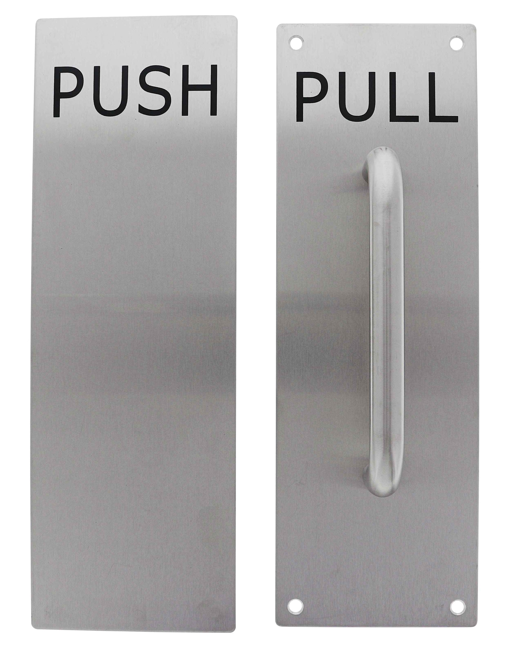 Lenlok PH-PP-2 Back to Back Push Pull 300 X 100MM, Engraved, Stainless Steel Boxed