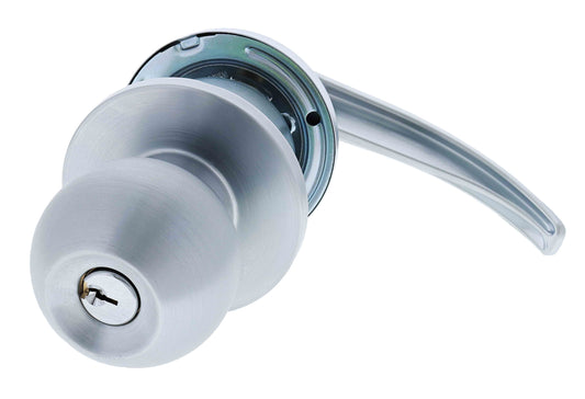 Carbine Newmarket 3000 Cylindrical Classroom set, Knob disabled lever, 70mm backset, C4 Keyed to Differ, Boxed, Brushed Satin Chrome