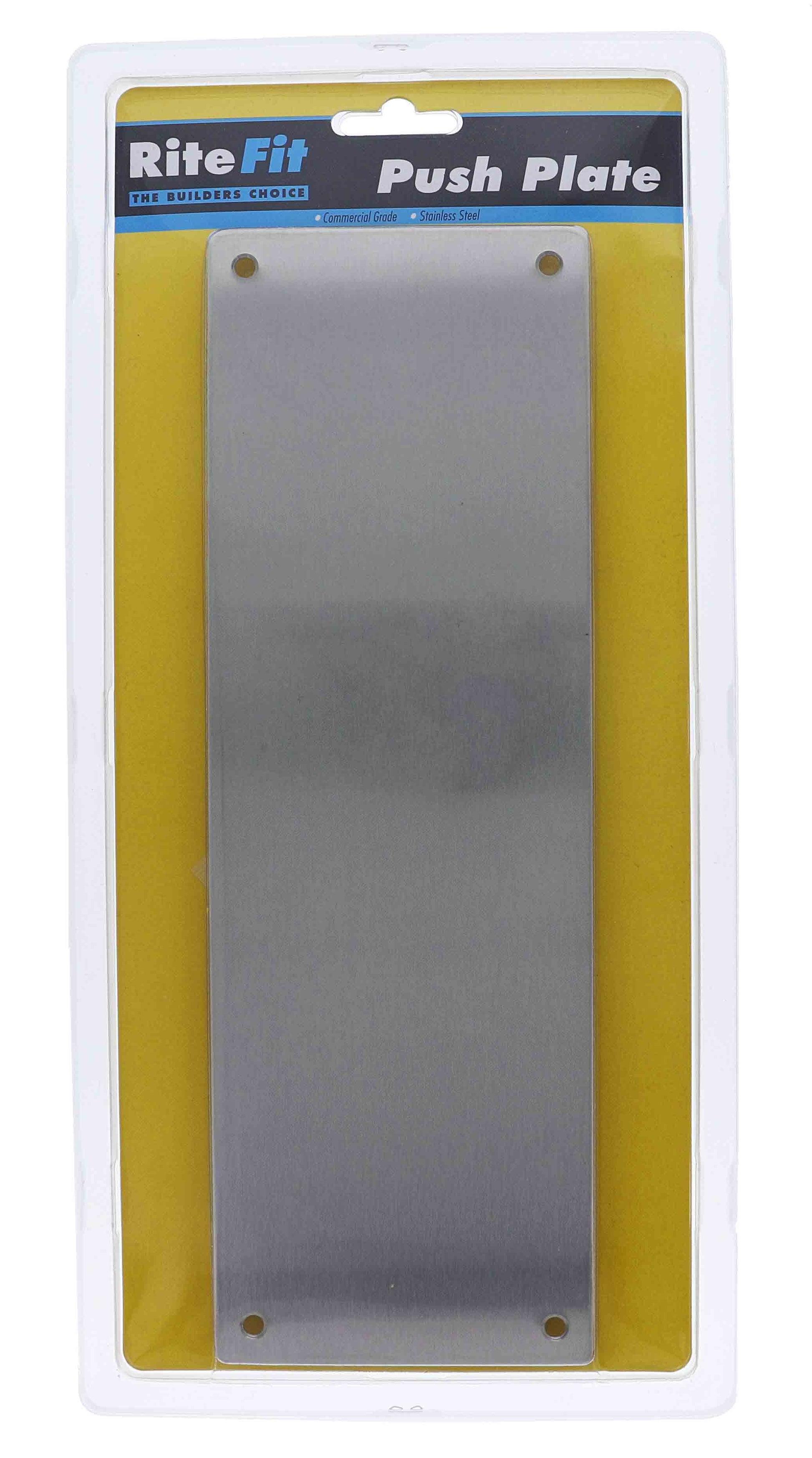 Lenlok PP-2 Push Plate 300 X 100MM, Non Engraved, Stainless Steel Display Pack