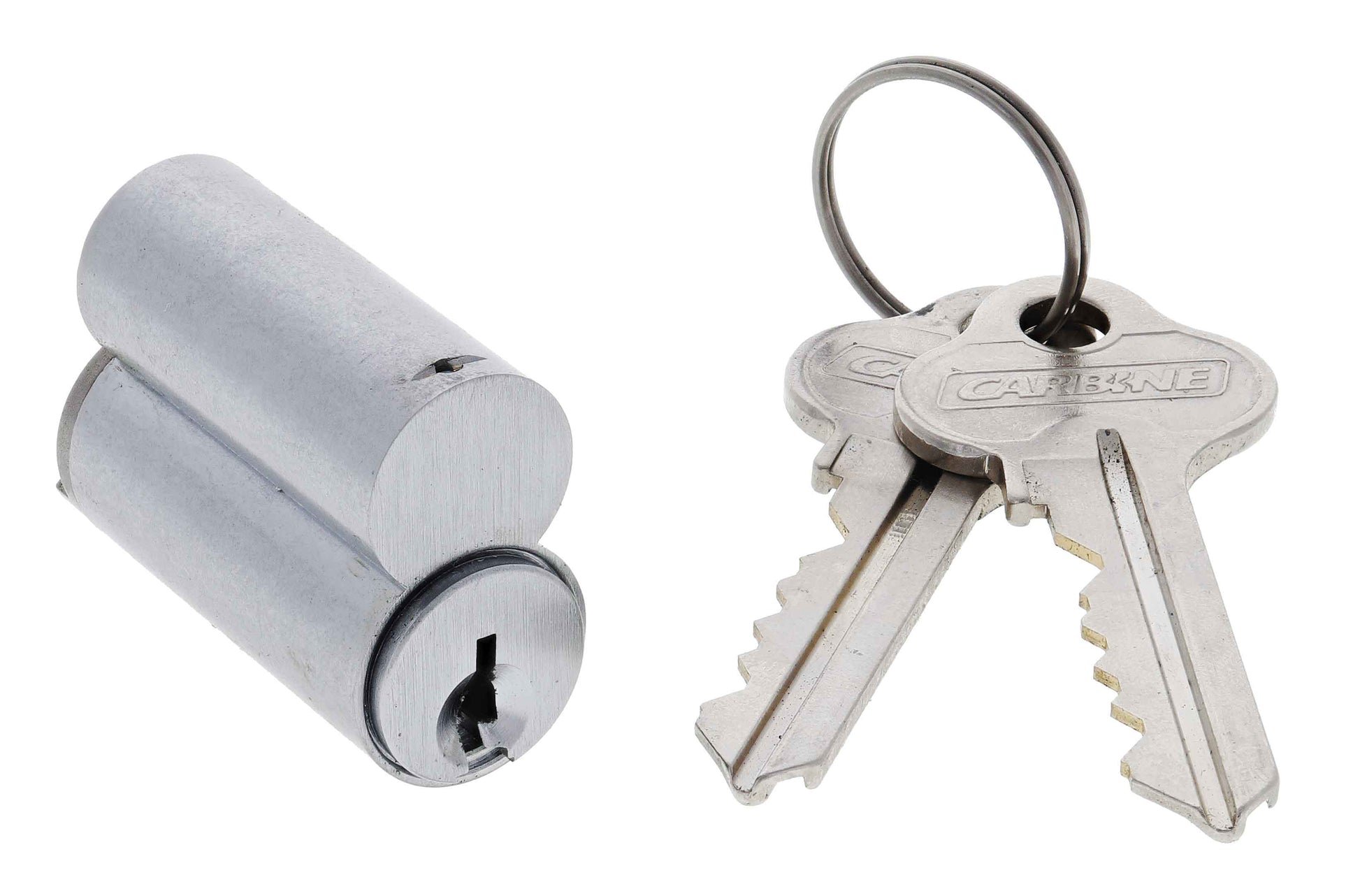 Carbine C45 and C50 Anti drill padlock cylinder fig 8 Cylinder, 6 pin, C4 Keyed Alike KA1, Satin Chrome