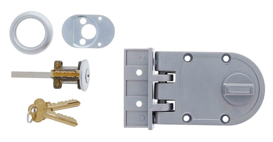 Lenlok S203 Single Cylinder and Turn Anti-Jemmy Deadlock, 60mm backset, C4 Keyed to Differ , Boxed, Satin Chrome