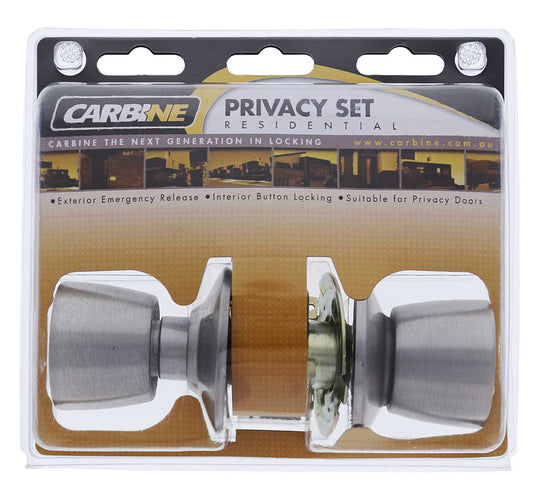 Carbine Caulfield SC6000 Cylindrical Privacy set, Display Pack, Satin Stainless Steel