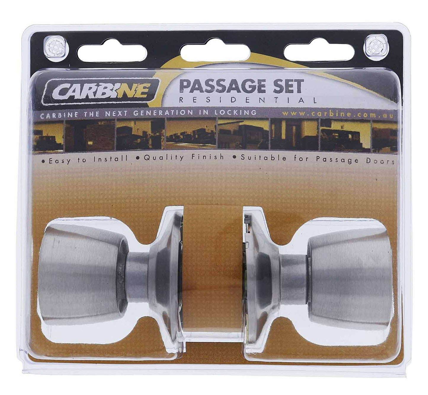 Carbine Caulfield SC6000 Cylindrical Passage set, Display Pack, Satin Stainless Steel