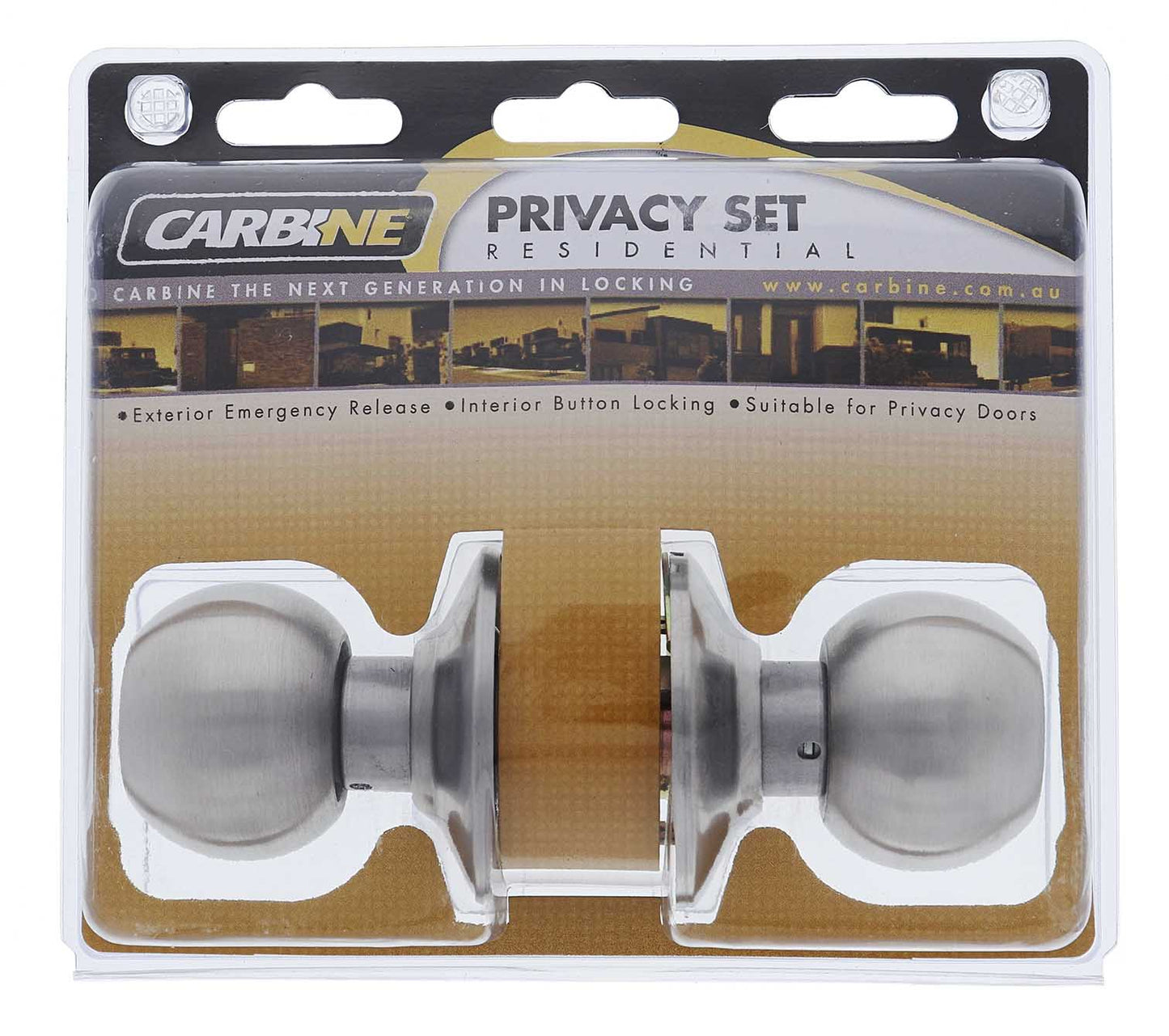 Carbine Aintree SC9000 Cylindrical Privacy set, , Display Pack, Stainless Steel