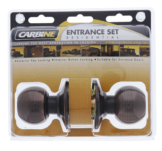 Carbine Aintree SC9000 Cylindrical Entrance set, C4 Keyed to Differ , Display Pack, Antique Bronze