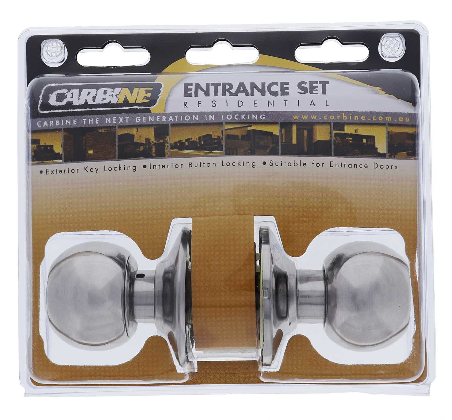 Carbine Aintree SC9000 Cylindrical Entrance set, C4 Keyed Alike RANDOM, Display Pack, Chrome Plate