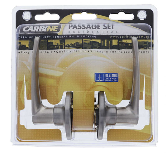 Carbine Kingston SL7000 Tiebolt Standard Passage Lever set, , Display Pack, Stainless Steel