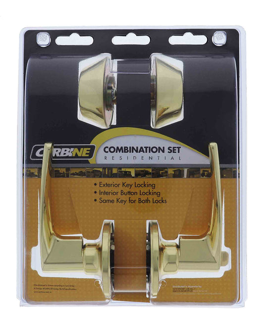 Carbine Kingston SL7000 Tiebolt Combination Deadbolt, Entrance Set, C4 Keyed to Differ Display Pack, Polished Brass