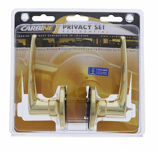 Carbine Kingston SL7000 Tiebolt Standard Privacy Lever set, , Display Pack, Polished Brass