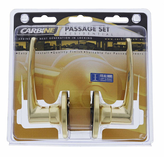 Carbine Kingston SL7000 Tiebolt Standard Passage Lever set, , Display Pack, Polished Brass