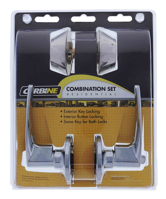 Carbine Kingston SL7000 Tiebolt Combination Deadbolt, Entrance Set, C4 Keyed to Differ Display Pack, Chrome Plate