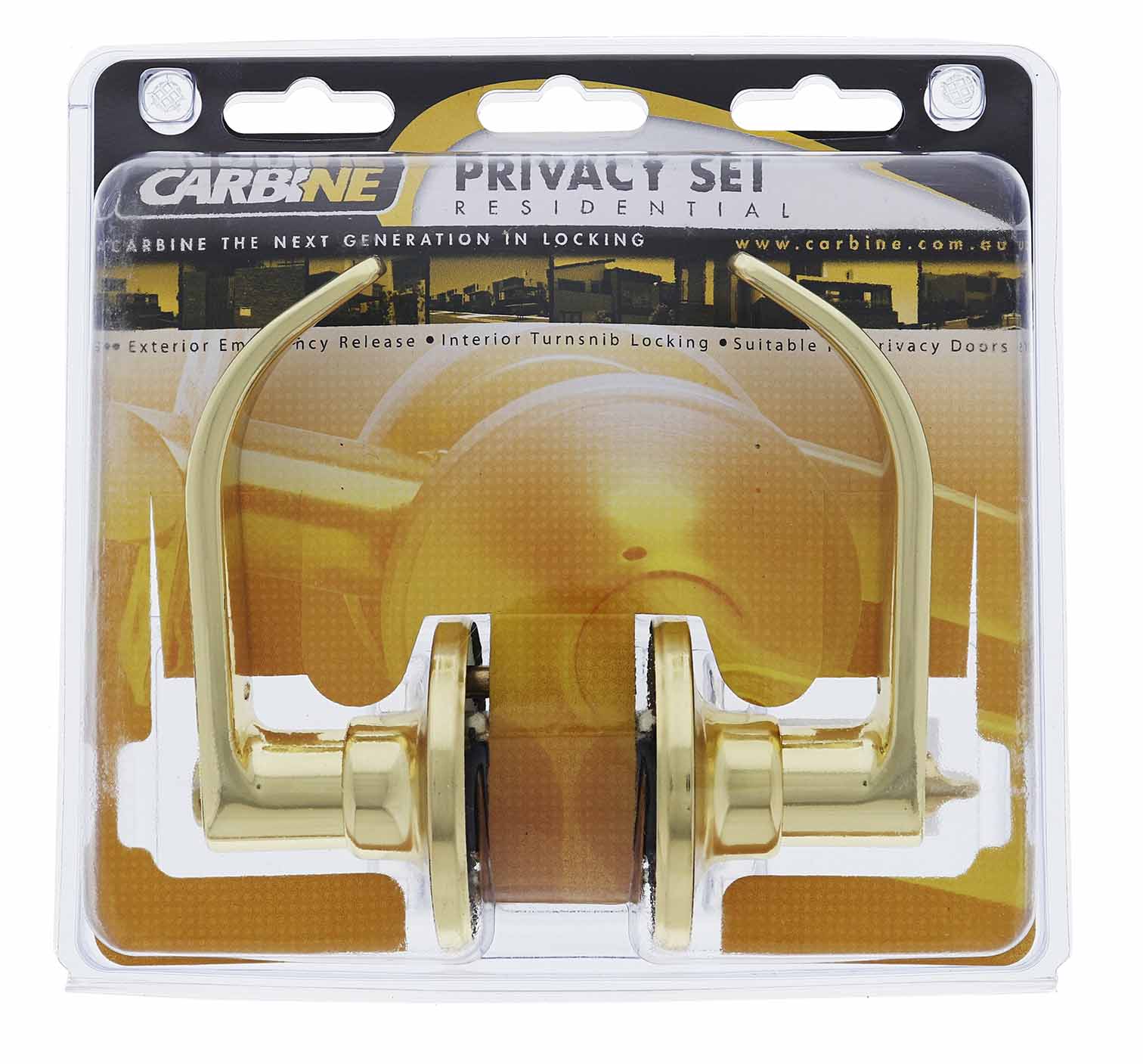 Carbine Empire SL8000 Tiebolt Standard Privacy Lever set, , Display Pack, Polished Brass