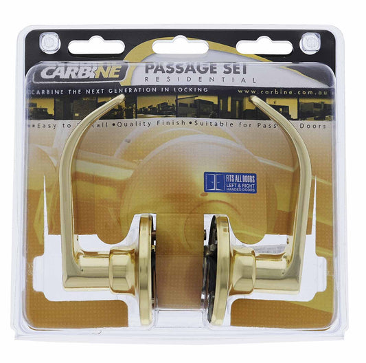 Carbine Empire SL8000 Tiebolt Standard Passage Lever set, , Display Pack, Polished Brass