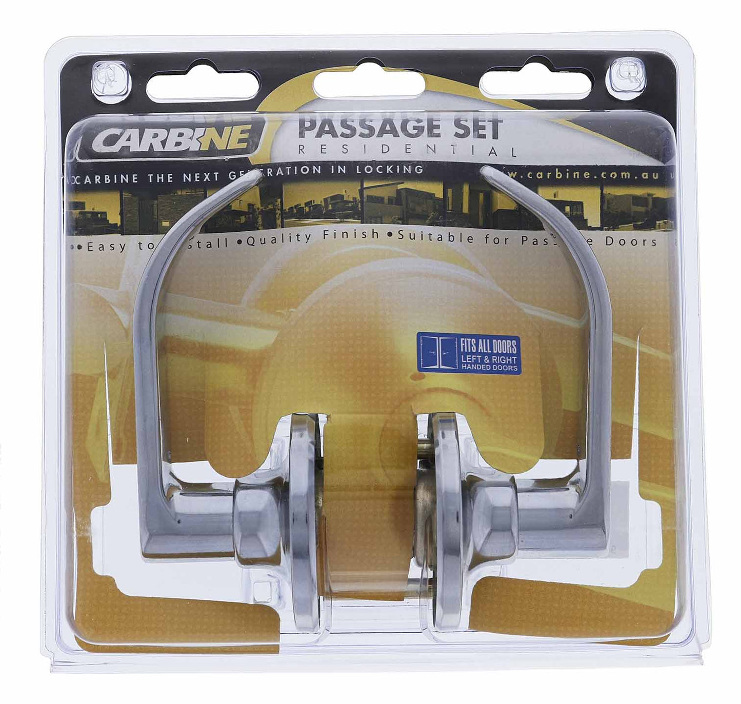 Carbine Empire SL8000 Tiebolt Standard Passage Lever set, , Display Pack, Chrome Plate