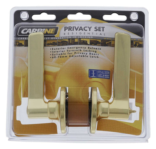 Carbine Diva SL9000 Tiebolt Privacy Lever set, Display Pack, Polished Brass