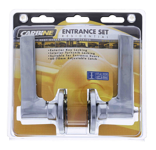 Carbine Diva SL9000 Tiebolt Entrance Lever set, C4 Keyed Alike, RANDOM, Display Pack, Chrome Plate