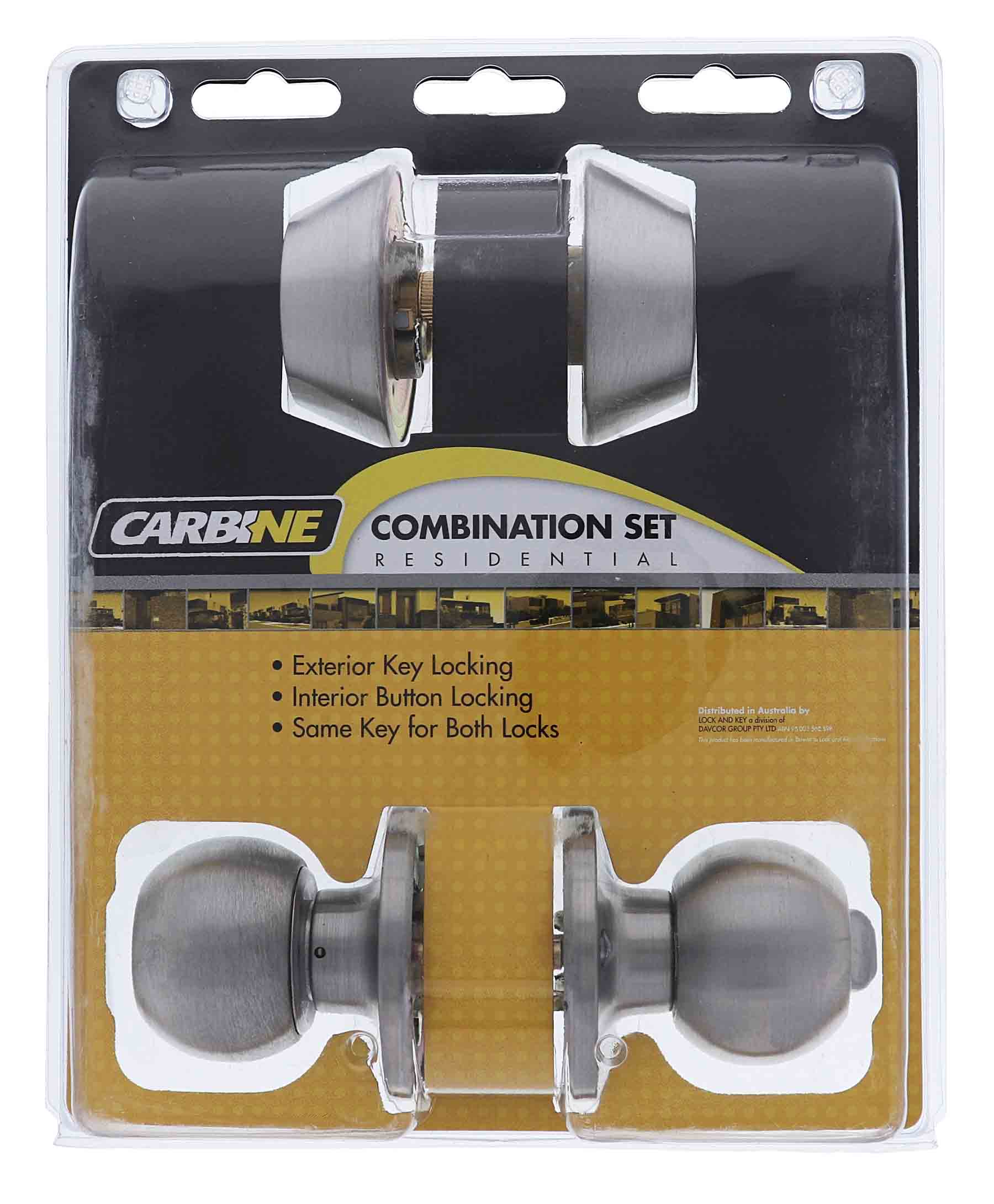 Carbine Aintree SS9000 Tiebolt LB2 Combination Deadbolt, Entrance Set, C4 Keyed Alike RANDOM, Display Pack, Stainless Steel