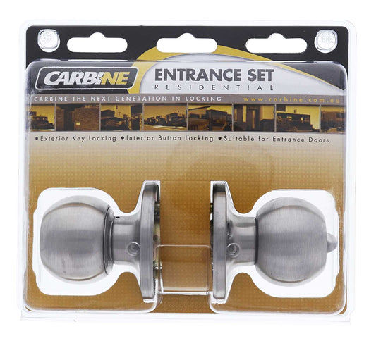 Carbine Aintree SS9000 Tiebolt Entrance set, , C4 Keyed to Differ , Display Pack, Satin Stainless Steel