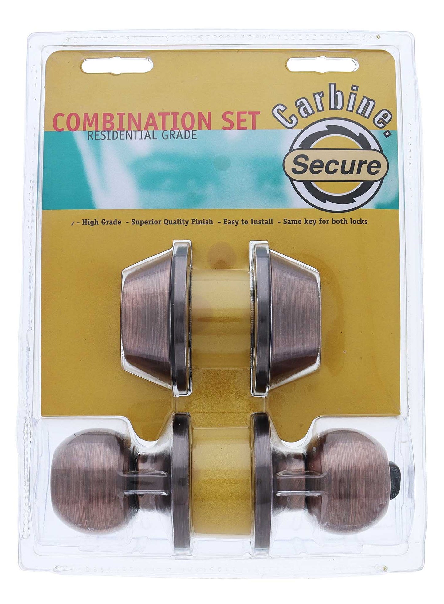 Carbine Aintree SS9000 Tiebolt ALB Combination Deadbolt, Entrance Set, C4 Keyed to Differ Display Pack, Antique Bronze