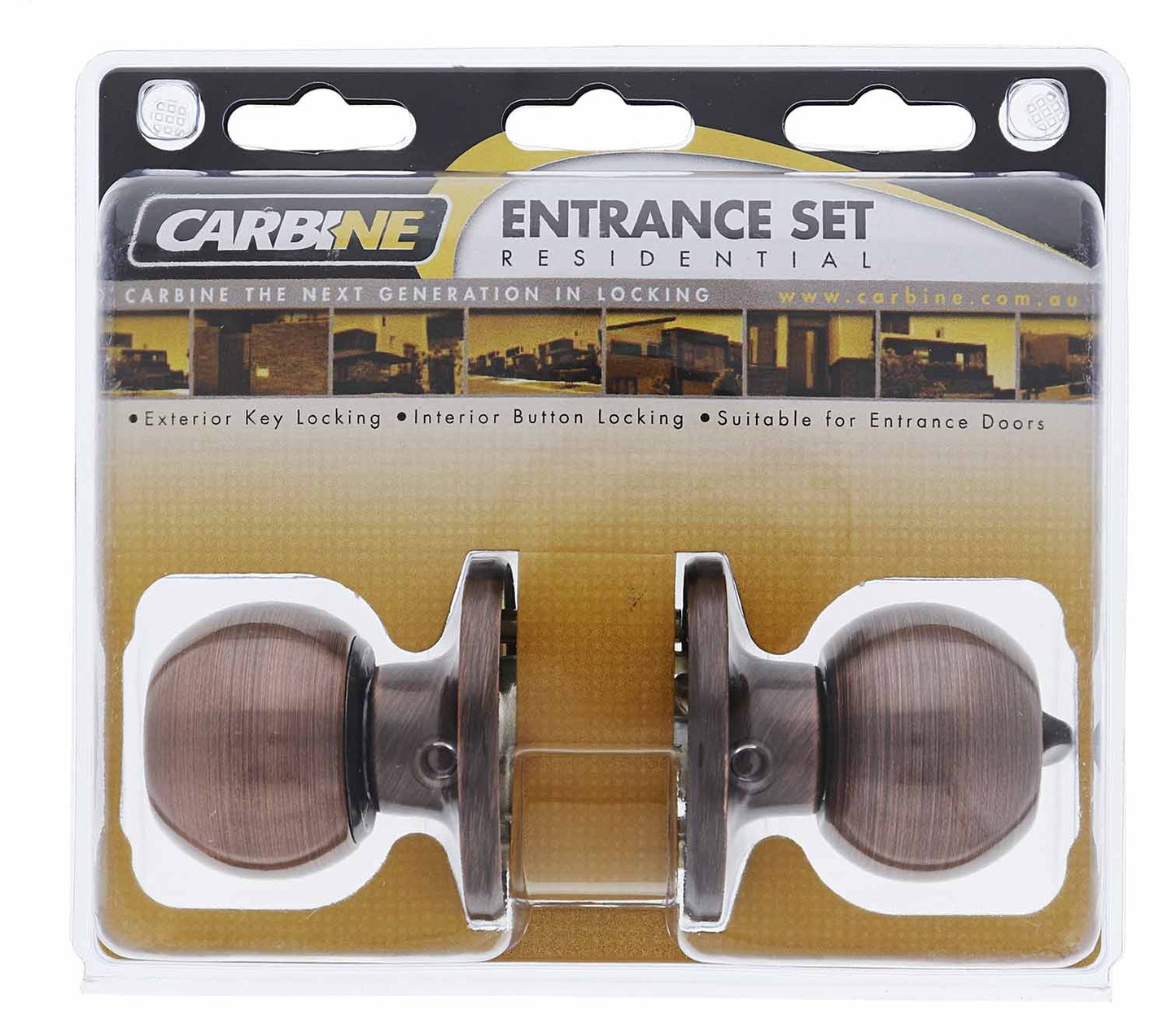 Carbine Aintree SS9000 Tiebolt Entrance set, , C4 Keyed to Differ , Display Pack, Antique Bronze