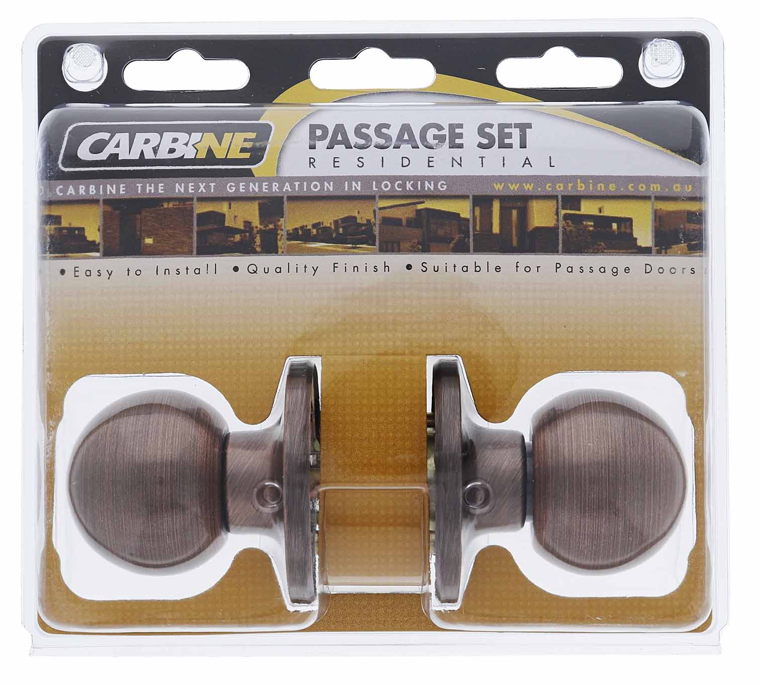 Carbine Aintree SS9000 Tiebolt Passage set, , , Display Pack, Antique Bronze