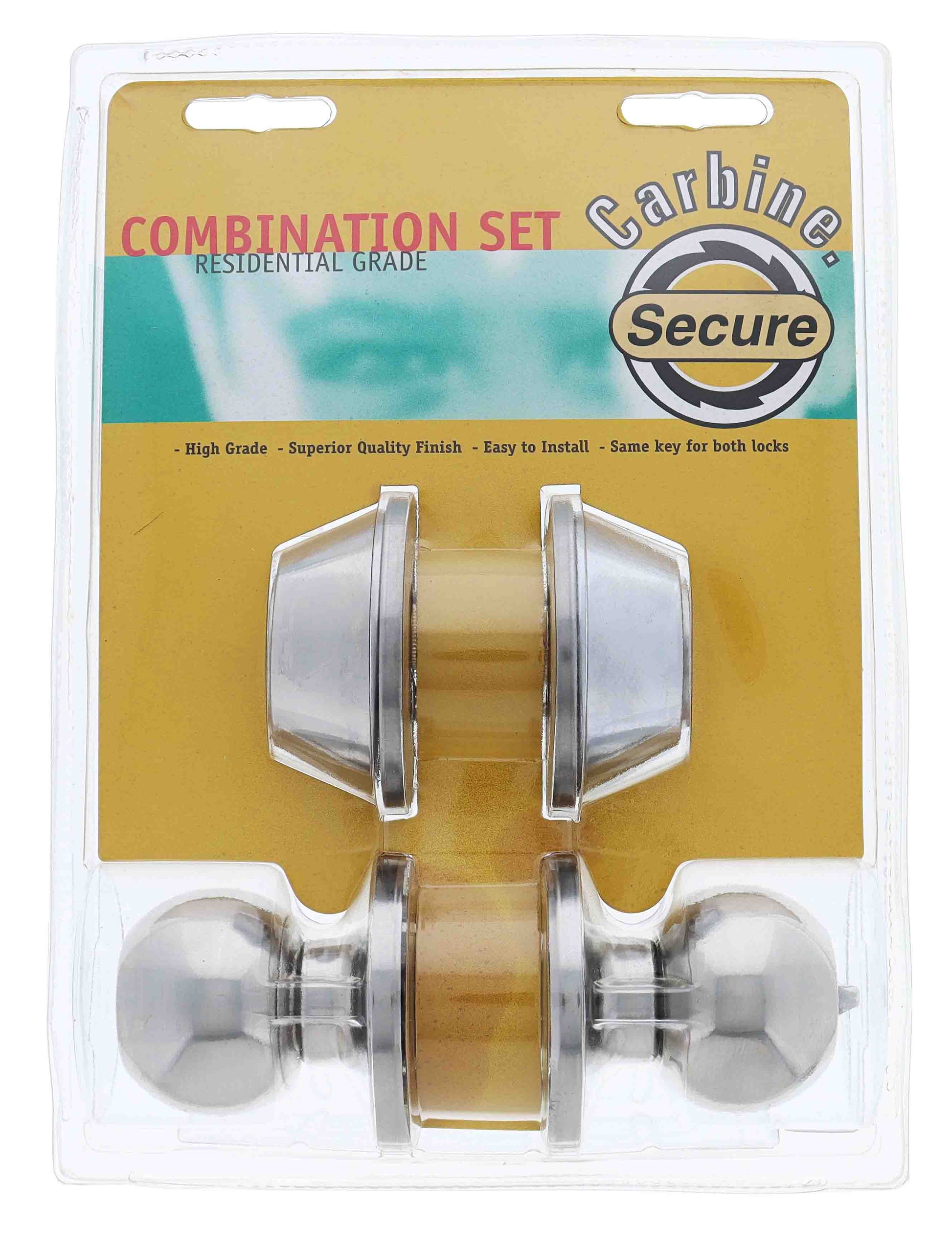 Carbine Aintree SS9000 Tiebolt ALB Combination Deadbolt, Entrance Set, C4 Keyed to Differ Display Pack, Chrome Plate