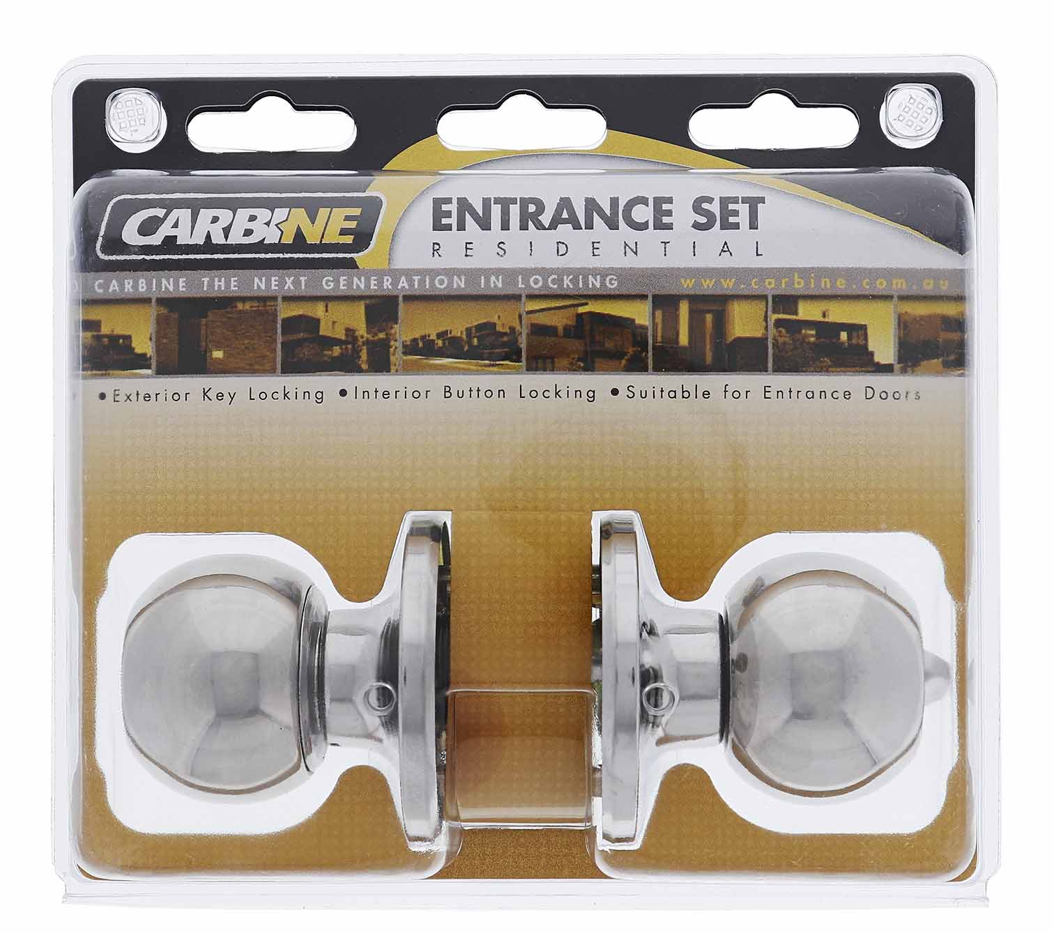 Carbine Aintree SS9000 Tiebolt Entrance set, , C4 Keyed Alike , Display Pack, Chrome Plate