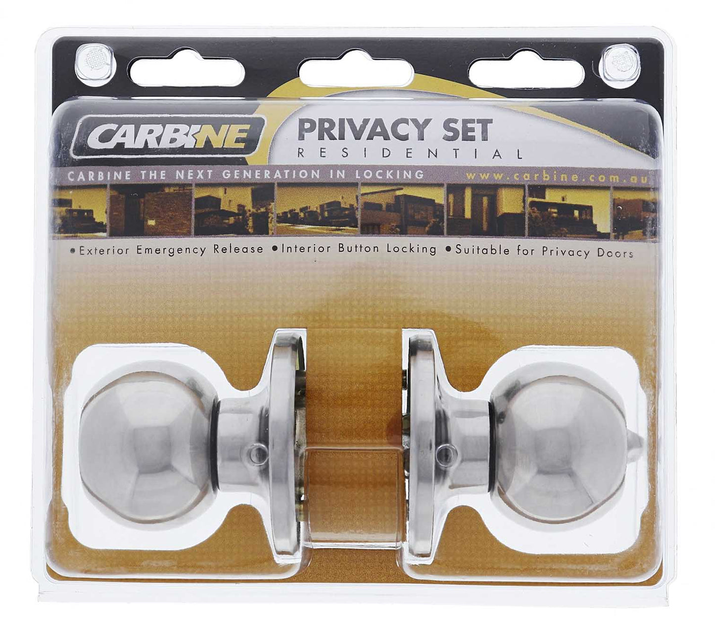 Carbine Aintree SS9000 Tiebolt Privacy set, , , Display Pack, Chrome Plate