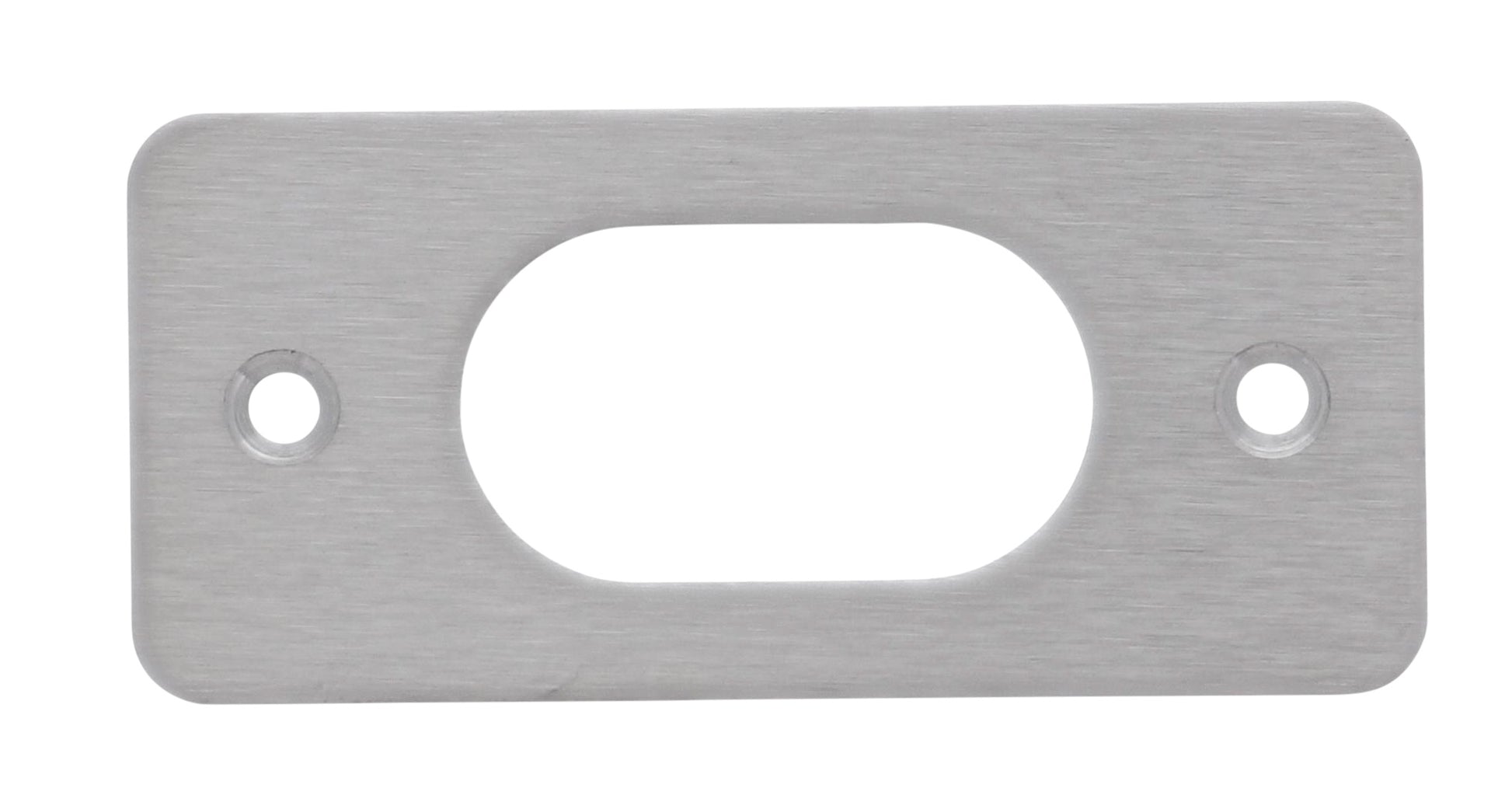 Souber UE2, Rectangular Screw On Escutcheon Suits Oval Cylinder, 65.5mm x 30mm, Stainless Steel