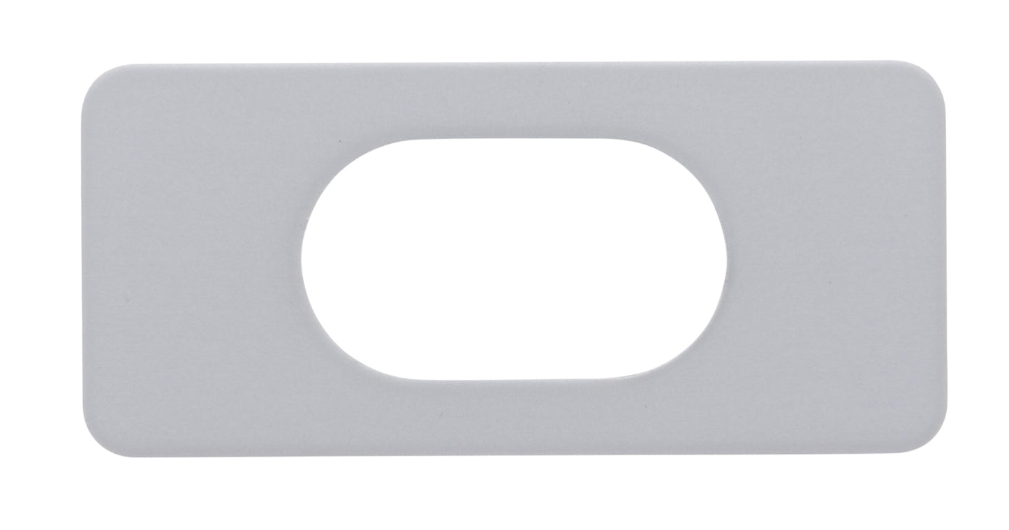 Souber UE2, Rectangular Adhesive Escutcheon Suits Oval Cylinder, 65.5mm x 30mm, Silver Anodised