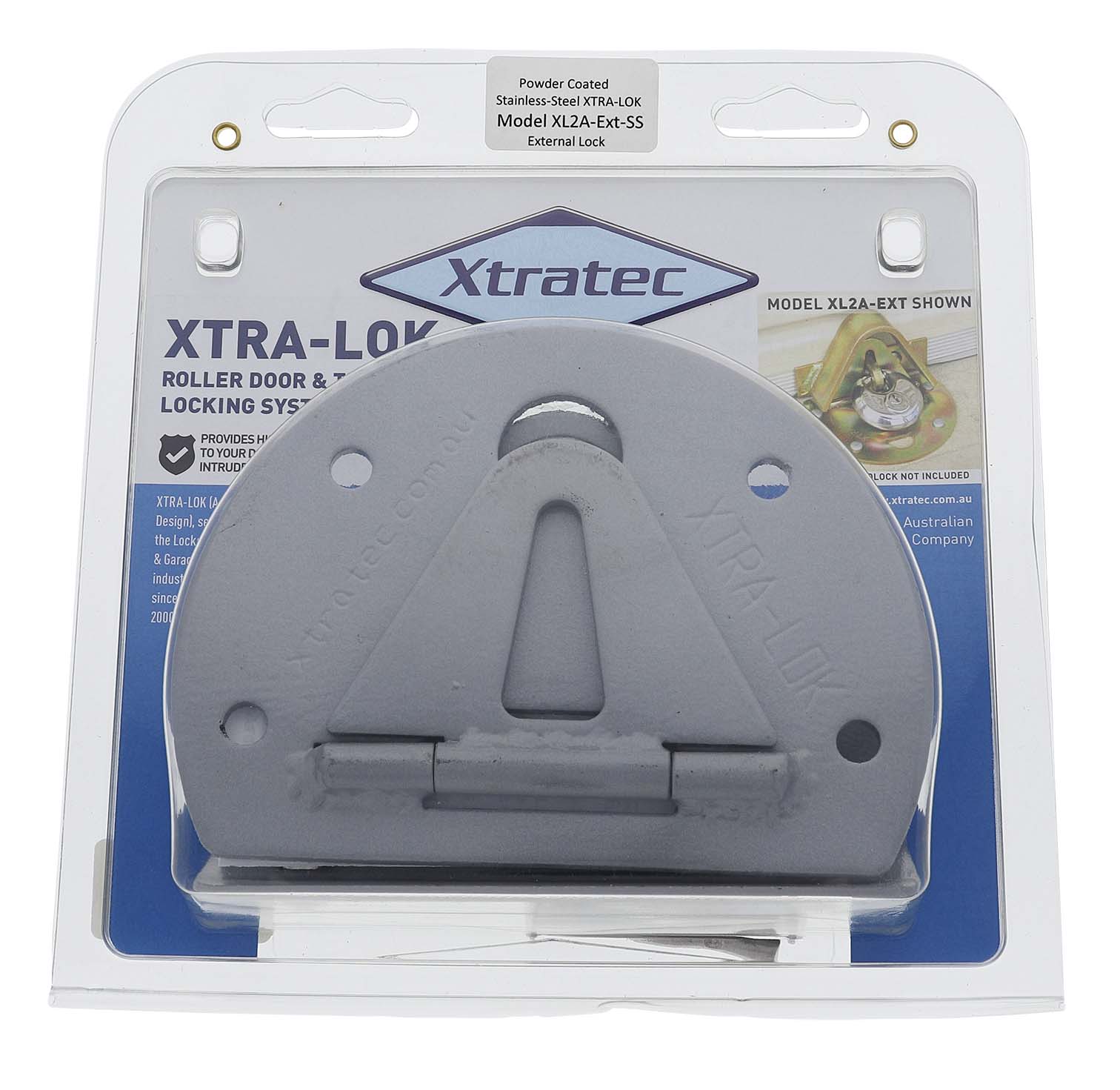 Xtratec Xl2a-ext Moon Base Roller Door Lock, External Fixing, Stainless Steel