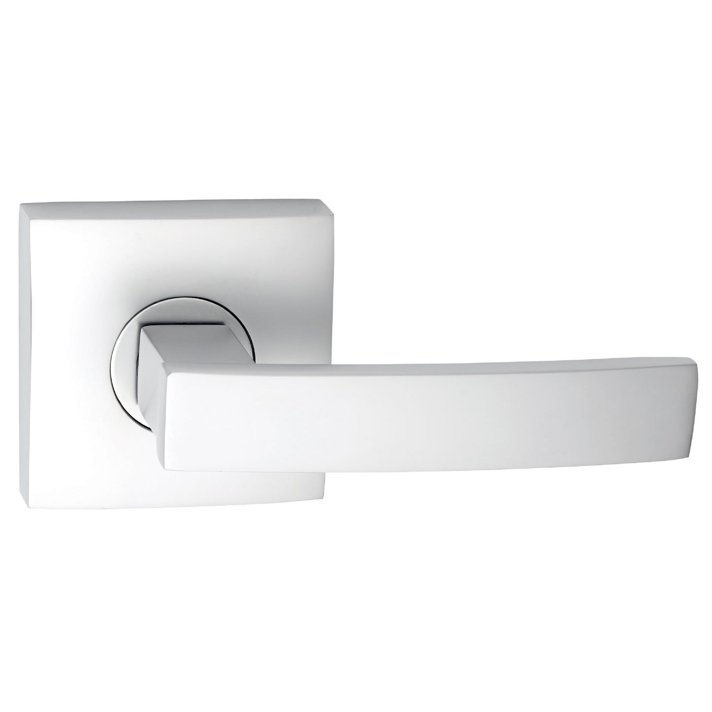 Neue Angular Square Rose Dummy Trim Lever in Satin Chrome