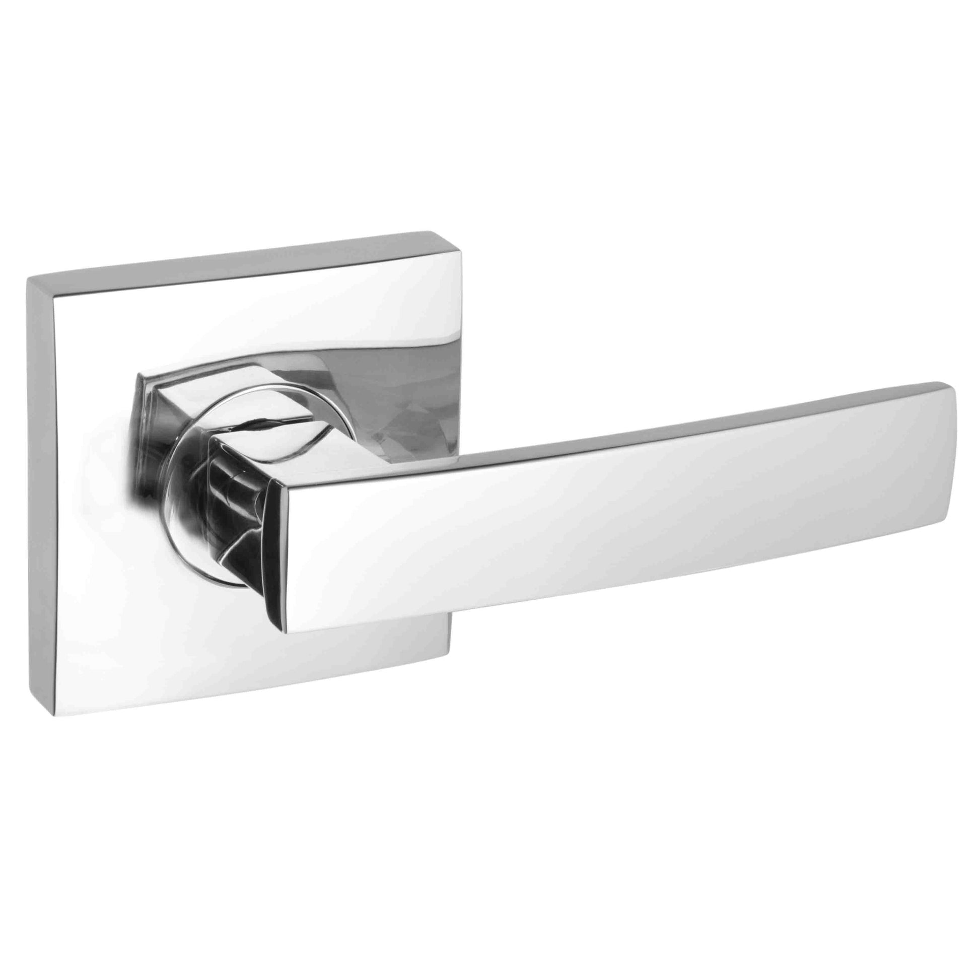 Neue Angular Square Rose Passage Lever Set in Satin Chrome