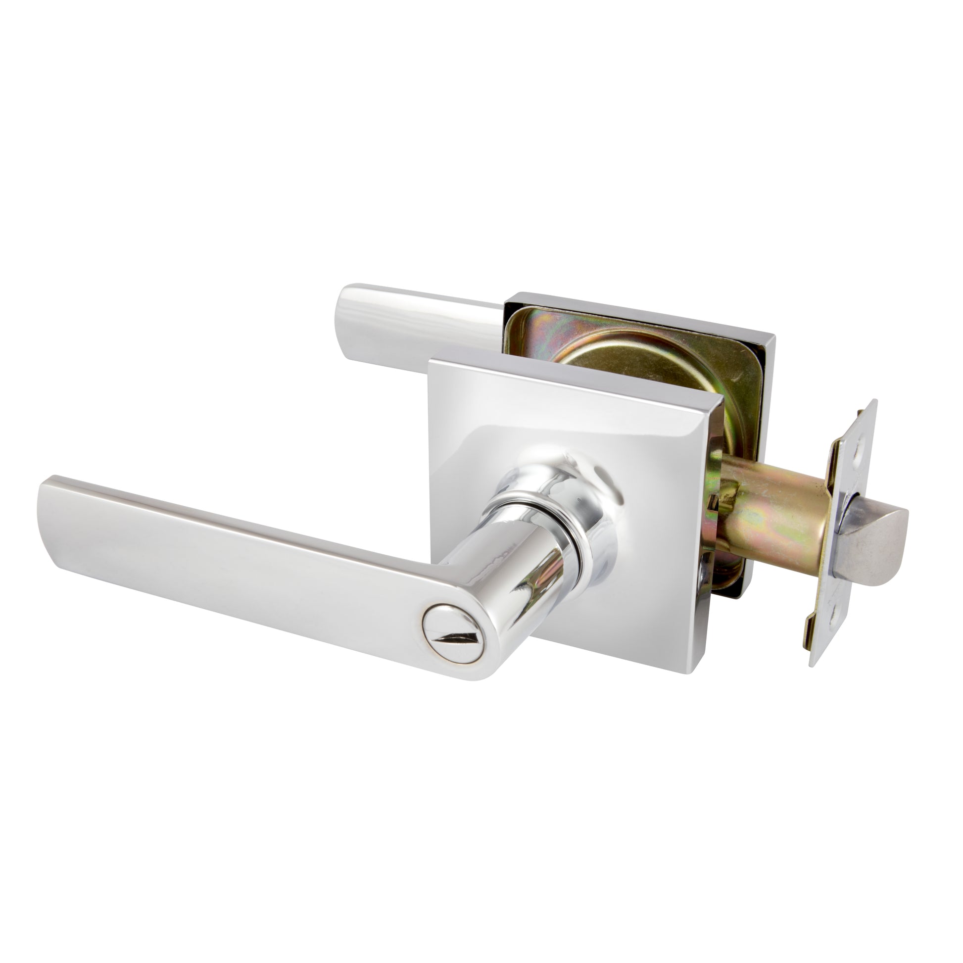 TradePro Square Rose Bela Privacy Lever Set in Bright Chrome