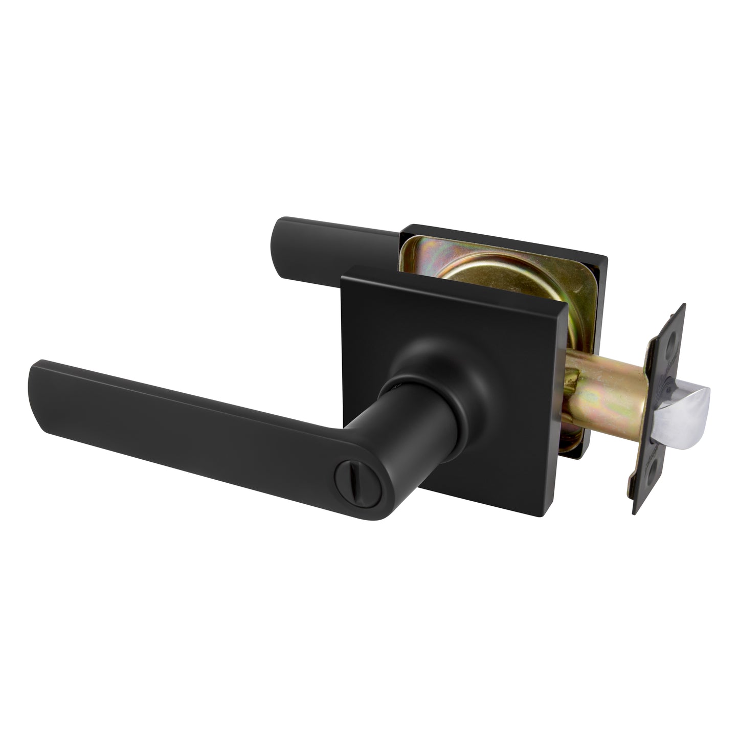 TradePro Square Rose Bela Privacy Lever Set in Matt Black