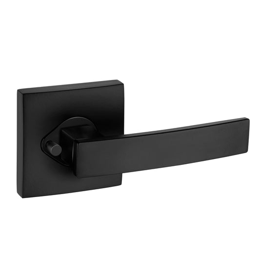 Neue Angular Square Rose Privacy Lever Set in Matt Black